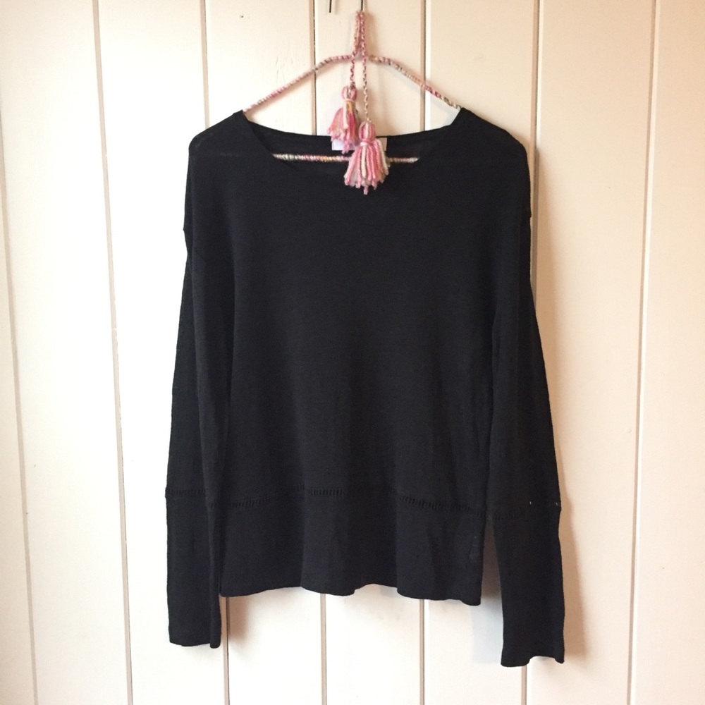 Version Originale Black Linen Long Sleeve Shirt S